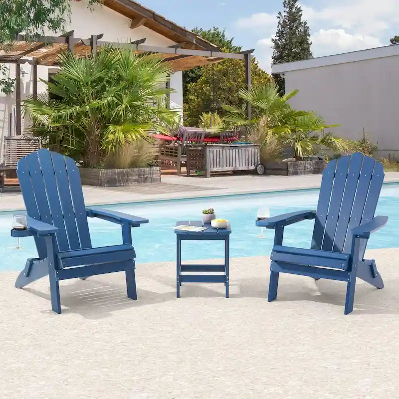 Bonosuki Set di 2 sedie Adirondack pieghevoli per patio e braciere