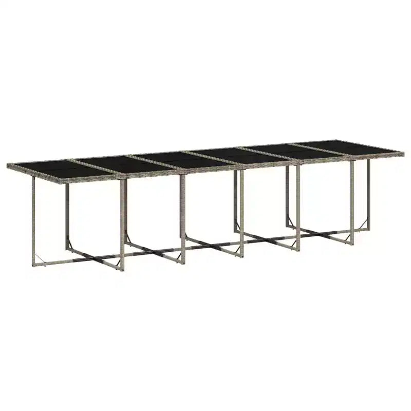 vidaXL Salon de jardin 16 pcs Gris Résine tressée Grande Pliable
