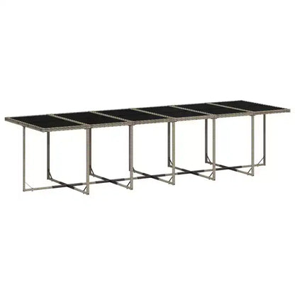 vidaXL Salon de jardin 16 pcs Gris Résine tressée Grande Pliable