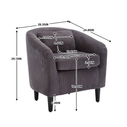 Fauteuil style moderne Fauteuil crapaud avec coussin et oreiller, canapé simple