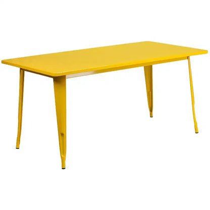 Ensemble table rectangulaire en métal qualité commerciale Emma et Oliver avec 6 chaises avec accoudoirs, pour l'intérieur et l'extérieur