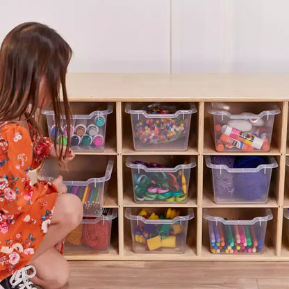 Meuble de rangement 15 bacs ECR4Kids Streamline avec 15 bacs à façade incurvée, 3x5, mobilier pour enfants