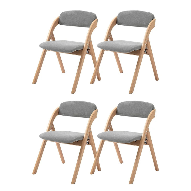 Sedie Pieghevoli Impilabili da Pranzo in Legno con Seduta Imbottita (Set da 4)