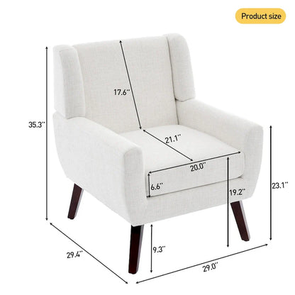 Fauteuil d'appoint en lin, à oreilles, lot de 2