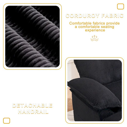 56.9 W Poltrona Oversize con Pouf, Poltrona da Lettura per Camera da Letto, Divano Letto Pigro, Poltrona Reclinabile Singola Moderna Oversize