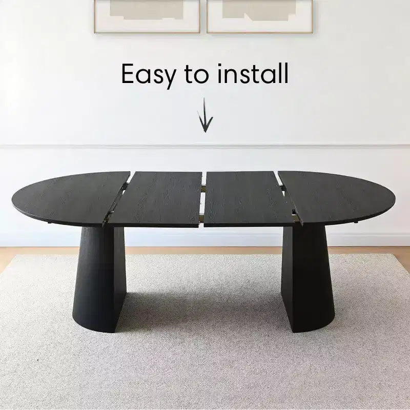 Set tavolo da pranzo allungabile da 120-210 cm per 4 persone, tavolo nero e 4 sedie da pranzo imbottite in velluto con gambe in metallo, stile moderno