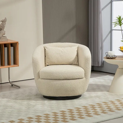 Fauteuil club pivotant rembourré avec rangement, chaise d'appoint moderne pour salon, chambre, bureau ou coin lecture