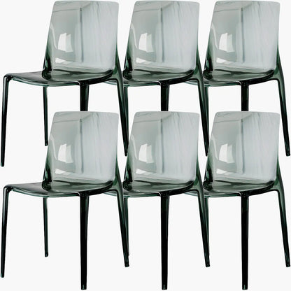 Chaise de salle à manger sans accoudoirs à dossier bas en acrylique ambre