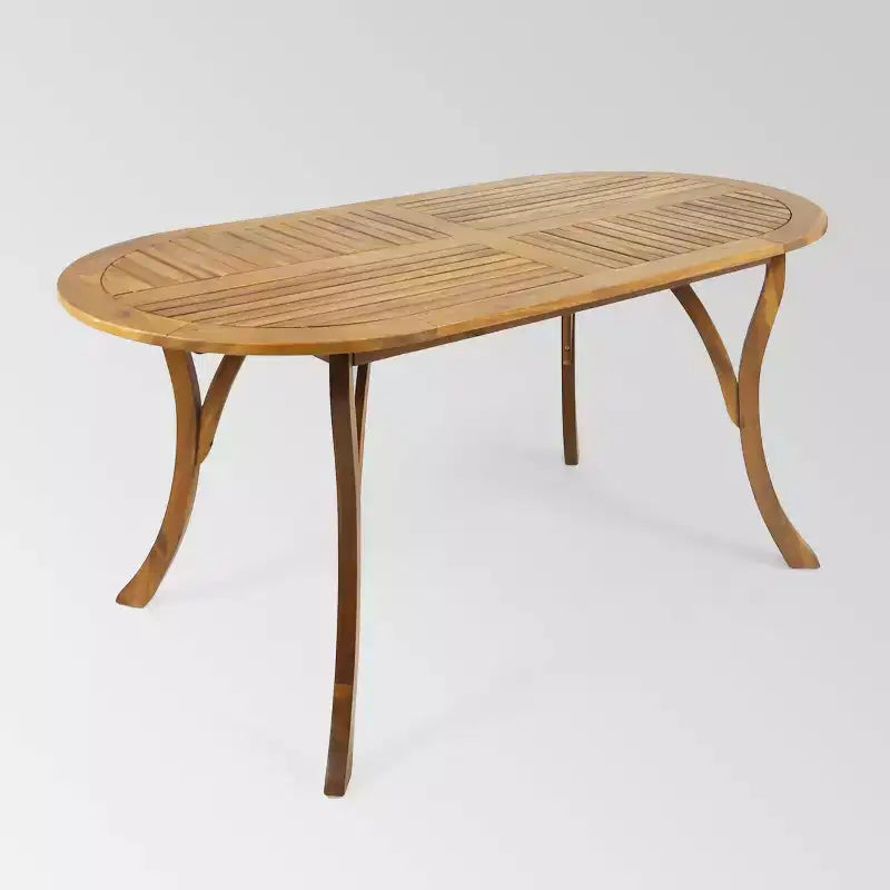 Set da pranzo ovale da 7 pezzi Hermosa in legno di acacia - Teak/Crema - Christopher Knight Home