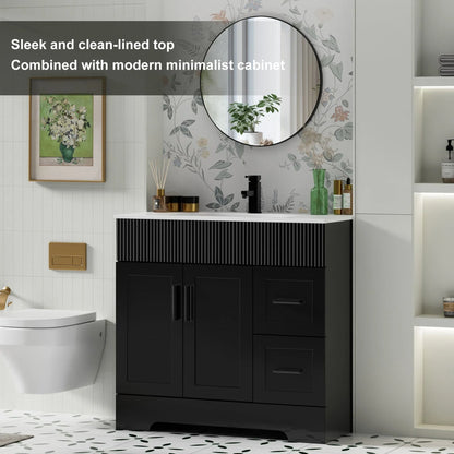 Mobile bagno 30/36/48 Wavy Line con lavabo e rubinetto