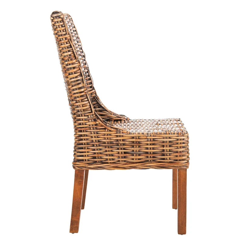 SAFAVIEH Charolette Chaises d'intérieur en osier marron à accoudoirs inclinés (lot de 2) - 20 x 24 x 39 - 20Lx24Px39H