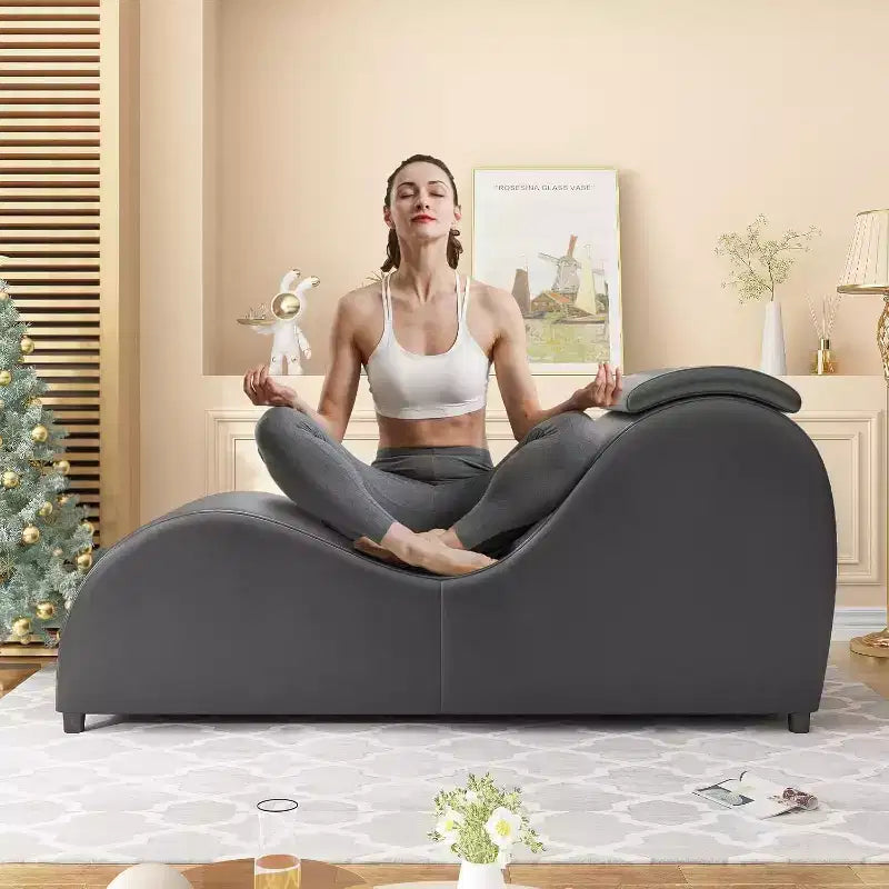 Chaise longue da yoga da 60 pollici con cuscino poggiatesta regolabile