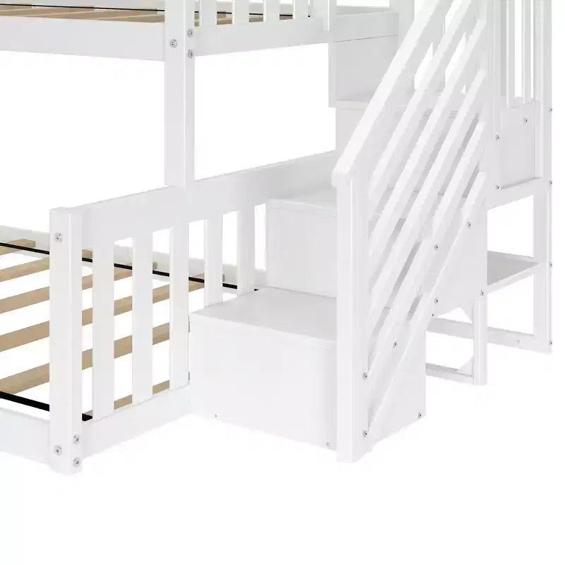 Max & Lily Letto a Castello Basso in Legno, da Una Piazza e Mezza a Due Piazze, per Bambini, con Scala