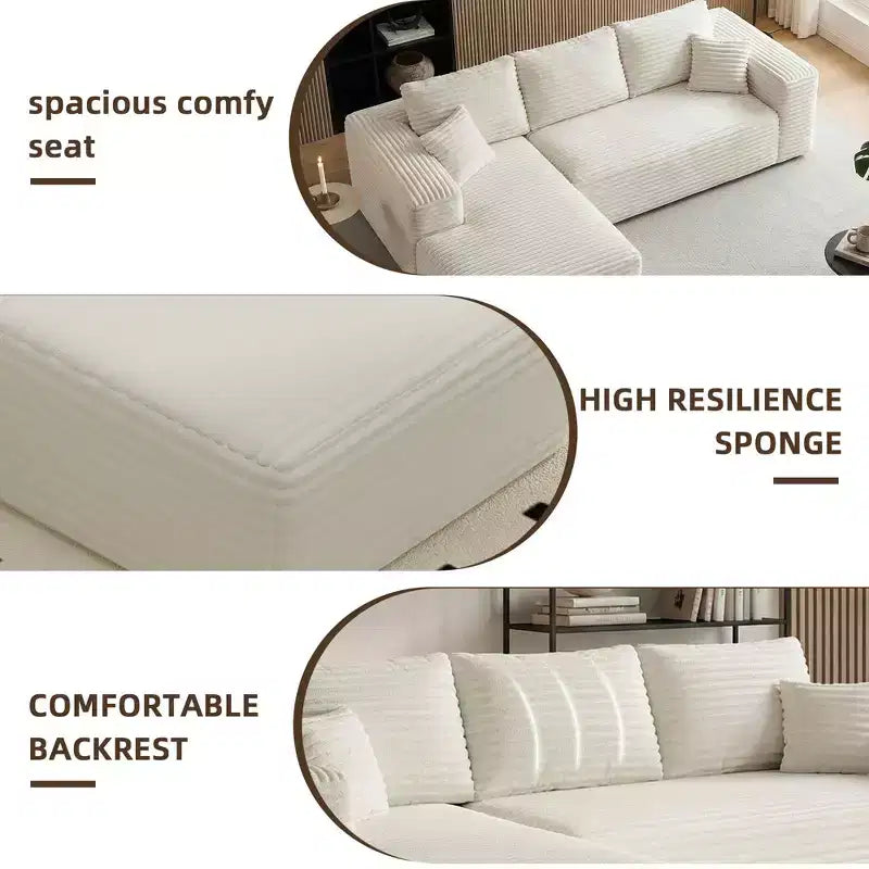 MAYEERTY 106 Canapé-lit de compression en velours côtelé à larges côtes, canapé-lit convertible pour salon et chambre d'amis