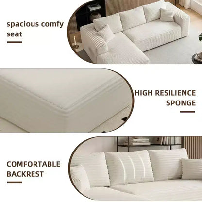 MAYEERTY 106 Canapé-lit de compression en velours côtelé à larges côtes, canapé-lit convertible pour salon et chambre d'amis
