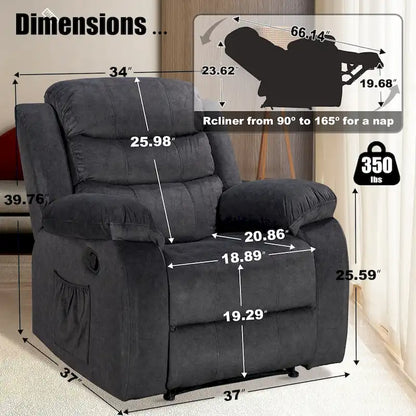 Fauteuil inclinable moelleux avec fonctions massage et chaleur