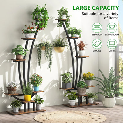 Fioriera Verticale per Piante da Interno a 6 Livelli per Giardino - Set da 2 Pezzi
