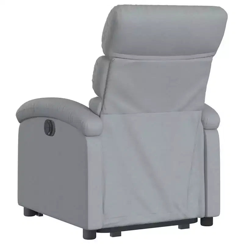 Poltrona Reclinabile Power Lift per Anziani - Tessuto Grigio Chiaro con Alzata Elettrica & Tasca Laterale