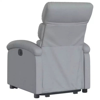 Poltrona Reclinabile Power Lift per Anziani - Tessuto Grigio Chiaro con Alzata Elettrica & Tasca Laterale