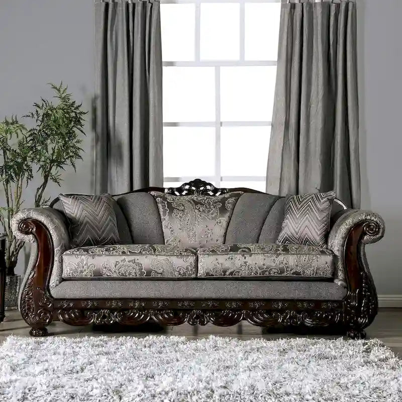 Set da salotto 2 pezzi con braccioli arrotolati in ciniglia tradizionale Dikic di Gracewood Hollow