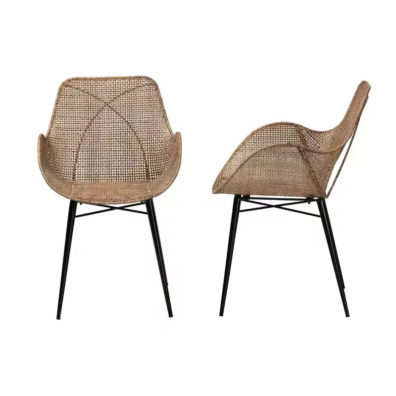 Sedia da pranzo bali & pari Ballerina in rattan e metallo: Lavorazione artigianale, design bohémien
