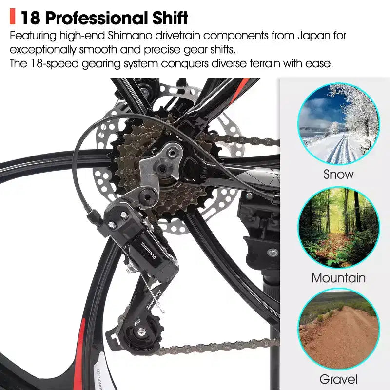 HILAND 26 Mountain Bike per Uomo Donna, Ruota a 3/6/Multi-Raggi, 18 Velocità