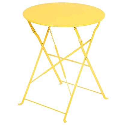 Ensemble bistrot pliant en métal 3 pièces, salon de conversation intérieur/extérieur résistant aux intempéries pour patio, cour, jardin