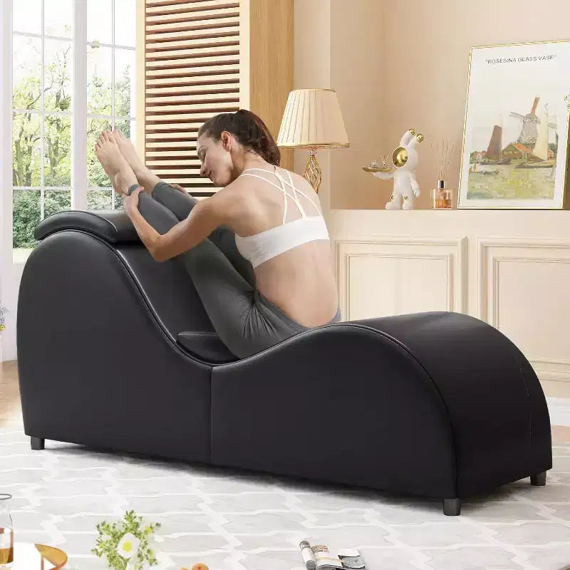 Chaise longue da yoga da 60 pollici con cuscino poggiatesta regolabile