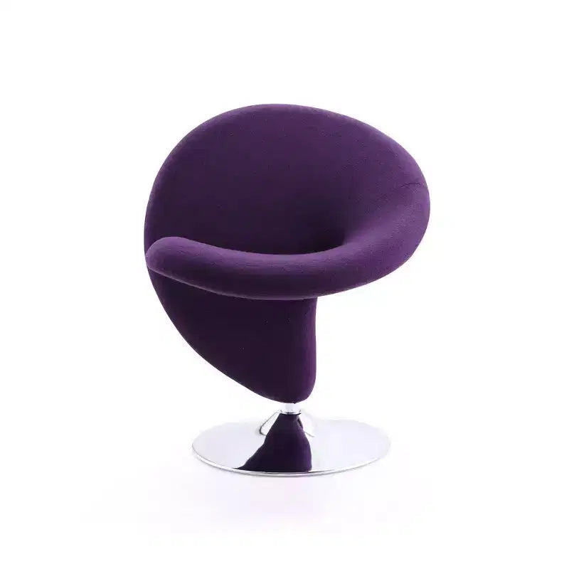 Ensemble de 2 fauteuils pivotants d'appoint Curl en mélange de laine - Manhattan Comfort