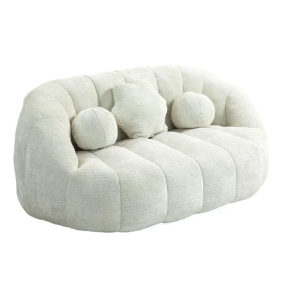 Fauteuil de salon en chenille blanc 63,78 cm avec rembourrage en mousse haute densité