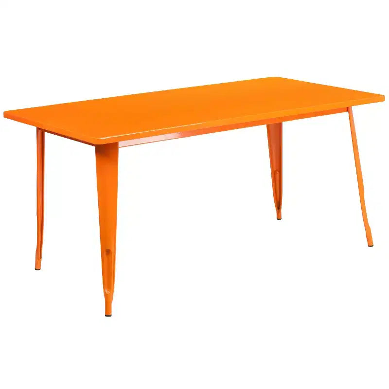 Ensemble table rectangulaire en métal qualité commerciale Emma et Oliver avec 6 chaises avec accoudoirs, pour l'intérieur et l'extérieur