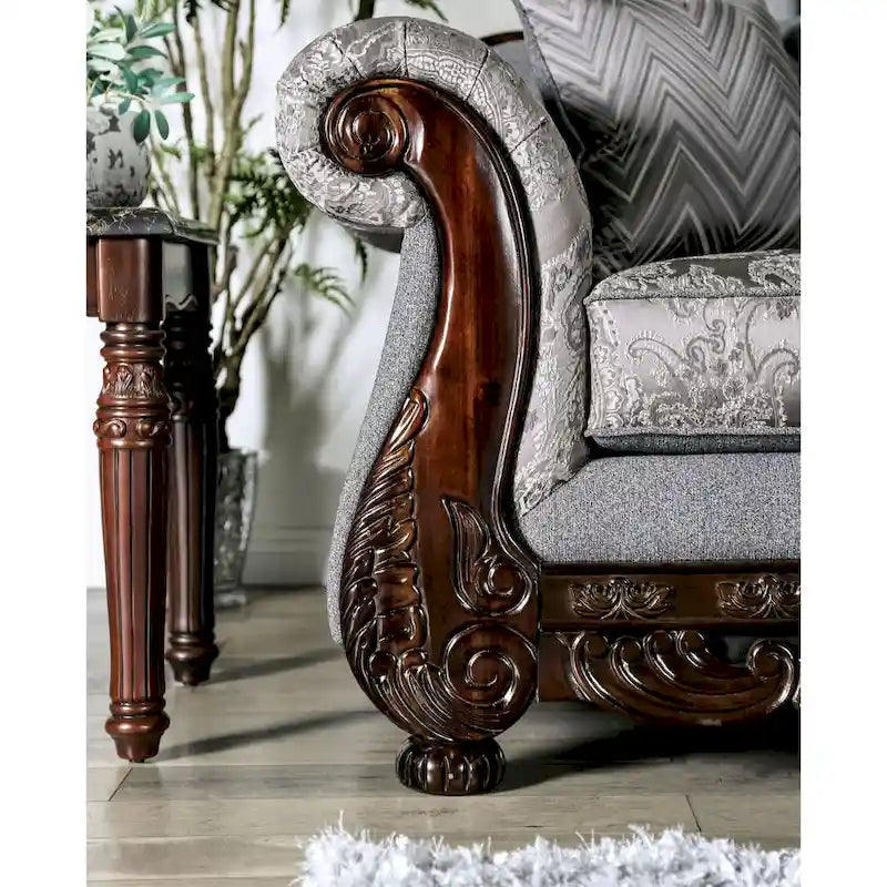 Set da salotto 2 pezzi con braccioli arrotolati in ciniglia tradizionale Dikic di Gracewood Hollow