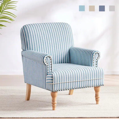 Fauteuil d'appoint rembourré en lin avec pieds pour salon