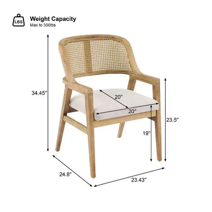 Set da pranzo allungabile Christopher Knight Home Bennett Mid-Century Modern 5 pezzi in legno, con tavolo e 4 sedie imbottite con schienale in canna