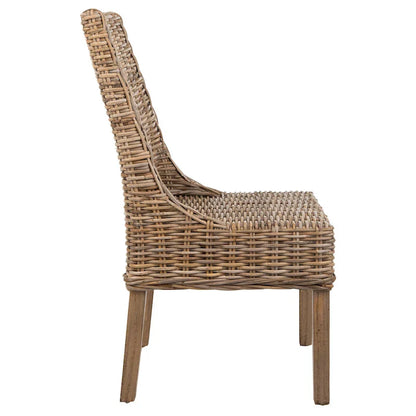 SAFAVIEH Charolette Chaises d'intérieur en osier marron à accoudoirs inclinés (lot de 2) - 20 x 24 x 39 - 20Lx24Px39H