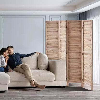 Paravent en bois 4 panneaux VEVOR, Cloison d'intimité pliable en bois, Séparateur de pièce intérieur à persiennes de 170 cm de haut, Écran de décoration portable