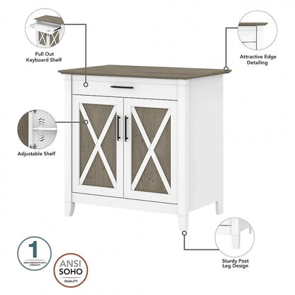 Scrittoio Key West con mobiletto di Bush Furniture