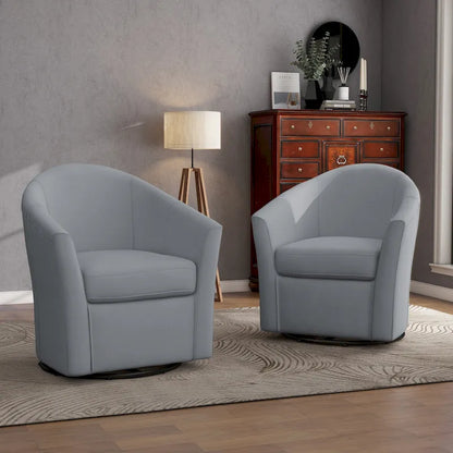 Lot de 2 fauteuils pivotants modernes avec accoudoirs pour salon