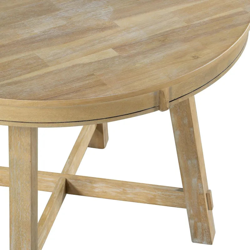Tavolo da pranzo rotondo allungabile in legno con 16 inserti