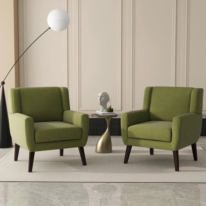 Fauteuil d'appoint en lin, à oreilles, lot de 2