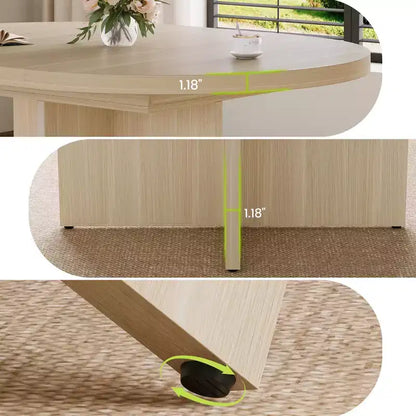 Tavolo da pranzo rotondo allungabile da 43,3''-59'' per 4-8 persone, moderno tavolo da pranzo ovale da cucina con prolunghe rimovibili, tavolo da pranzo per sala da pranzo, cucina