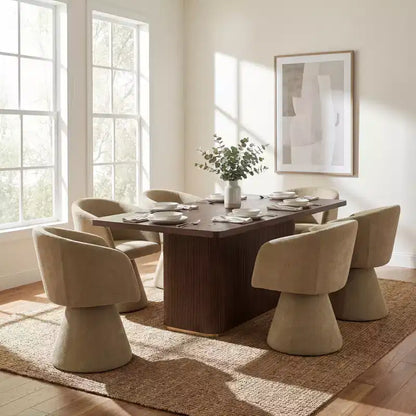 Ensemble de salle à manger 7 pièces Yodsak moderne en bois et métal avec chaises pivotantes à 180° Christopher Knight Home