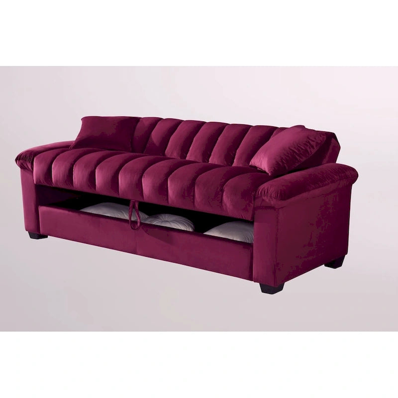 Divano letto convertibile in velluto da 82,7" con 2 cuscini