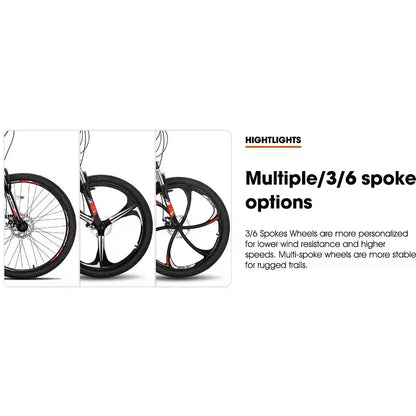 HILAND 26 Mountain Bike per Uomo Donna, Ruota a 3/6/Multi-Raggi, 18 Velocità