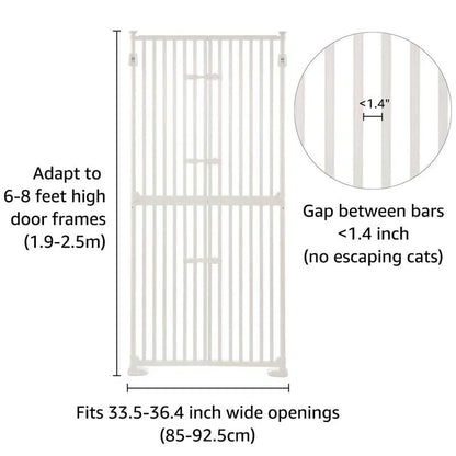 unipaws Barrière Extra Haute pour Chat 188 cm avec Portes et Serrures