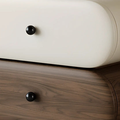 Comodino moderno bicolore con cassetti contenitori