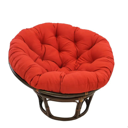 Poltrona Papasan Bali da 42 pollici in rattan con cuscino in twill