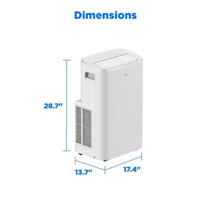 Condizionatore d'aria portatile Smart Inverter Midea 10.000 BTU DOE, per ambienti fino a 42 m², bianco