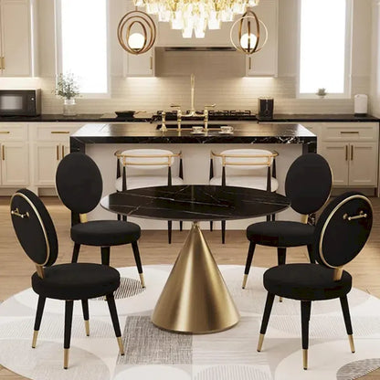 Morden Fort Set da pranzo rotondo moderno di lusso da 5 pezzi con tavolo e sedie