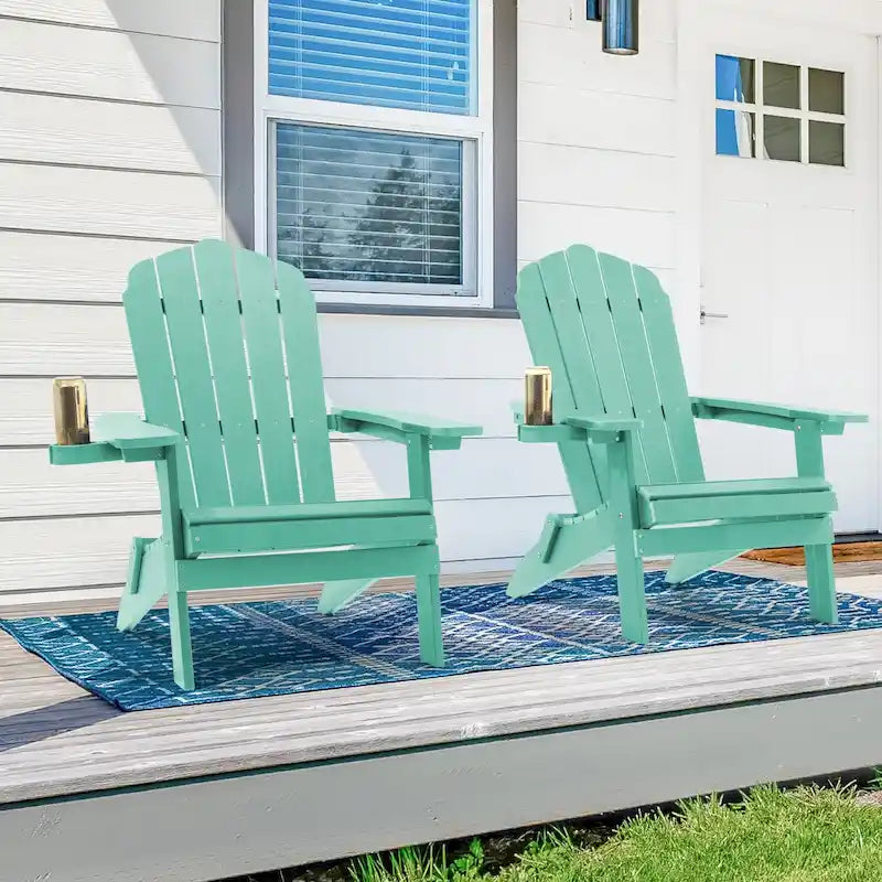 Bonosuki Set di 2 sedie Adirondack pieghevoli per patio e braciere